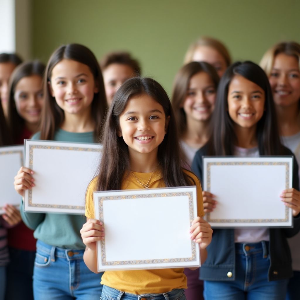Estudiantes celebrando becas